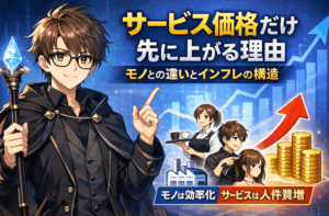 サービス価格だけ先に上がる理由｜モノとの違いとインフレの構造をわかりやすく解説