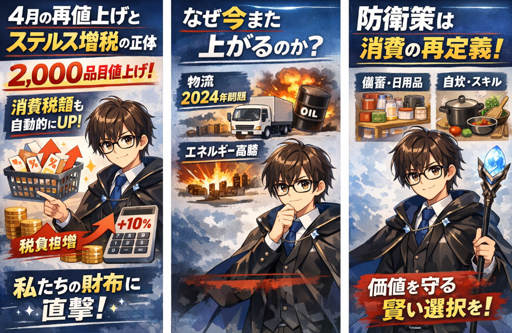 4月の再値上げはなぜ起きる?「ステルス増税」の正体と家計防衛策をわかりやすく解説