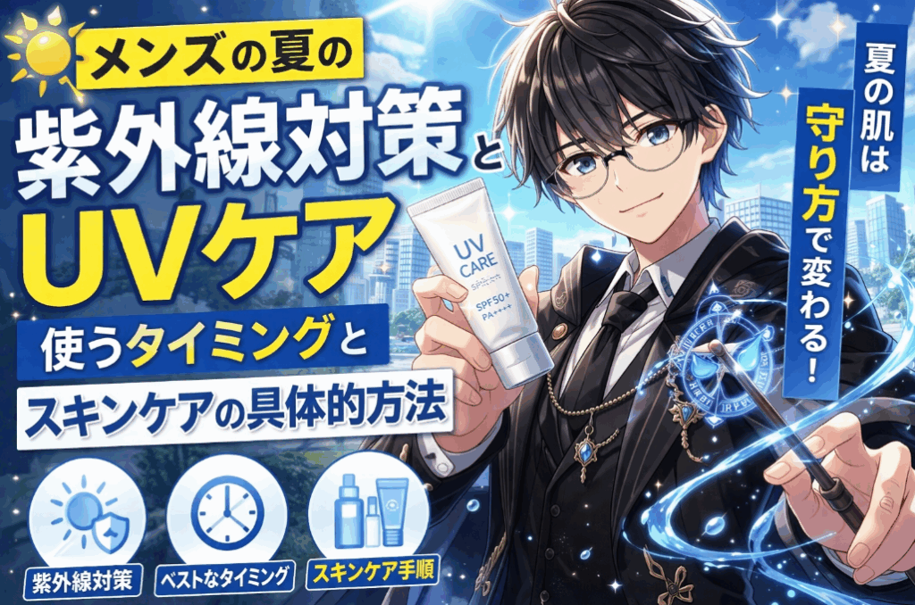 メンズの紫外線対策はいつ必要？夏のUVケアの使い方とスキンケア手順をわかりやすく解説