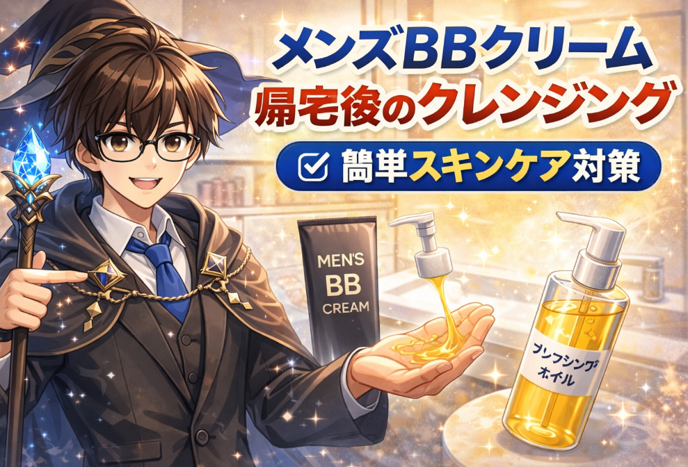 メンズBBクリームの落とし方|洗顔だけで落ちる?クレンジングの使い分けと簡単スキンケアを解説