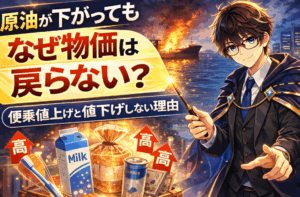 物価が下がらない理由とは?原油安でも値下げされない構造と便乗値上げの正体をわかりやすく解説