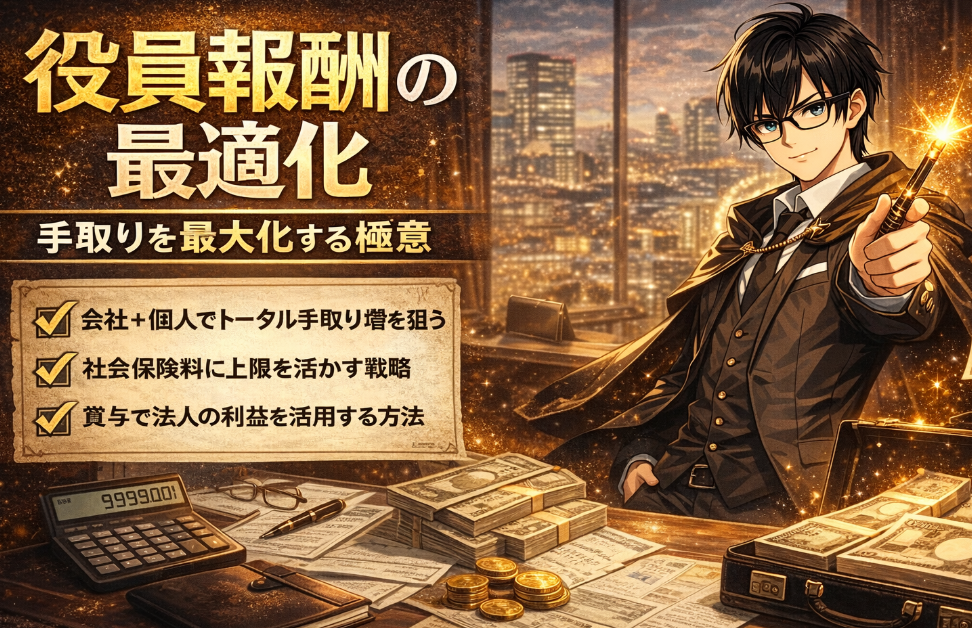 役員報酬の最適化とは？社会保険料と税金を踏まえた手取り最大化の考え方を解説