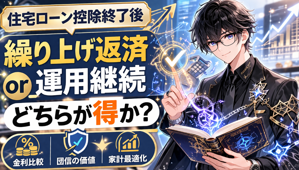 住宅ローン控除終了後は繰り上げ返済と運用どちらが得か｜金利・団信・家計で判断する最適戦略