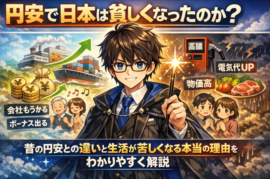 円安で日本は貧しくなったのか？昔の円安との違いと生活が苦しくなる本当の理由をわかりやすく解説