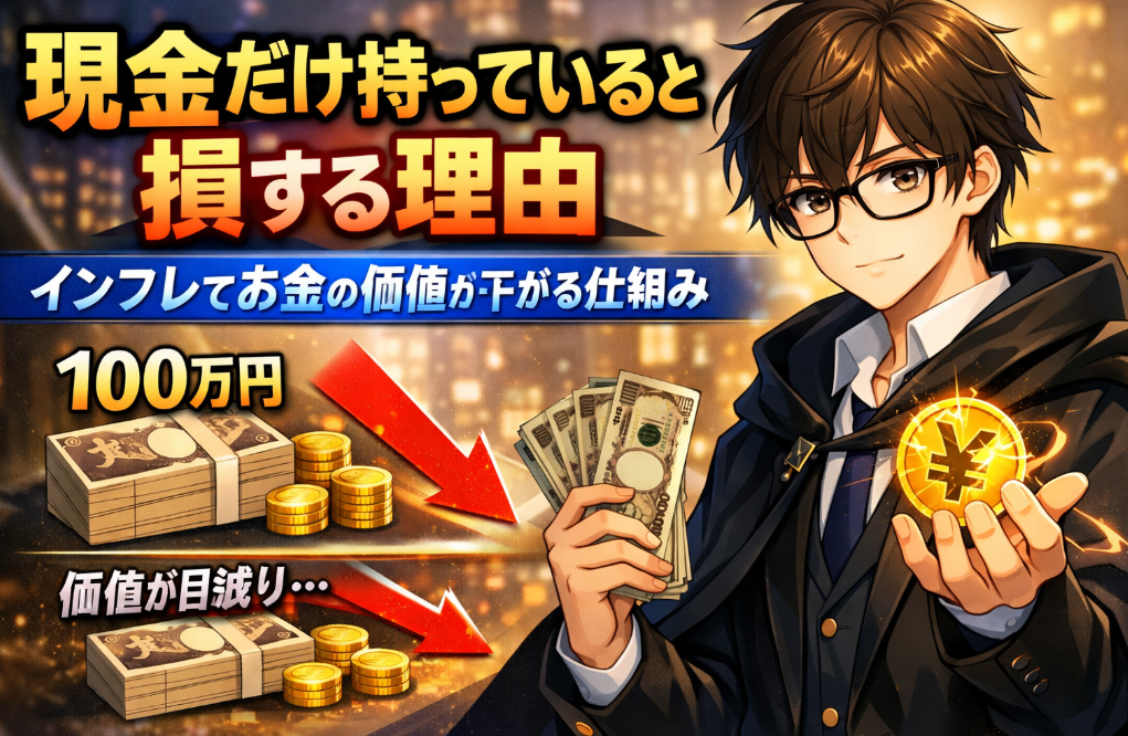 現金だけ持っていると損する理由｜インフレでお金の価値が下がる仕組みをわかりやすく解説