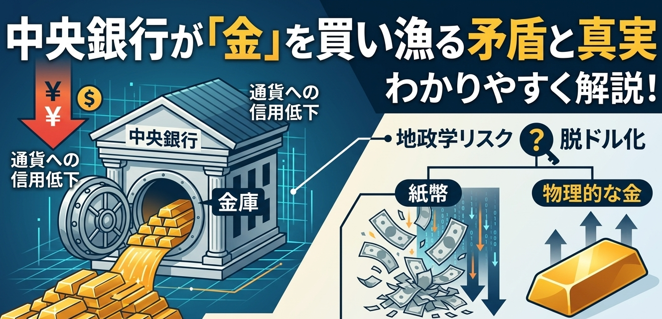なぜ中央銀行は金を買い続けるのか？通貨価値・脱ドル化・資産防衛までわかりやすく解説