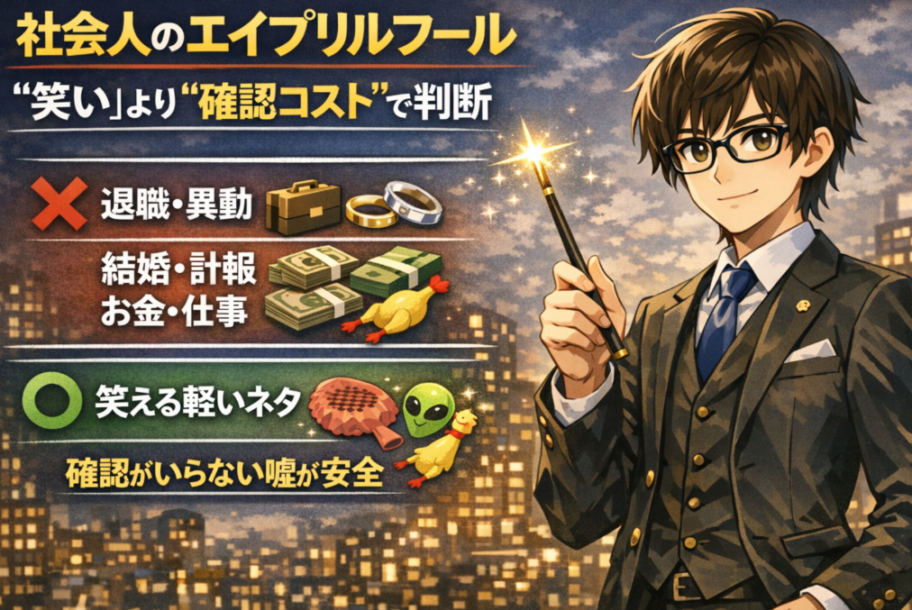 エイプリルフールに社会人が言う嘘のセーフとアウト｜仕事・信用・人間関係で失敗しない線引き