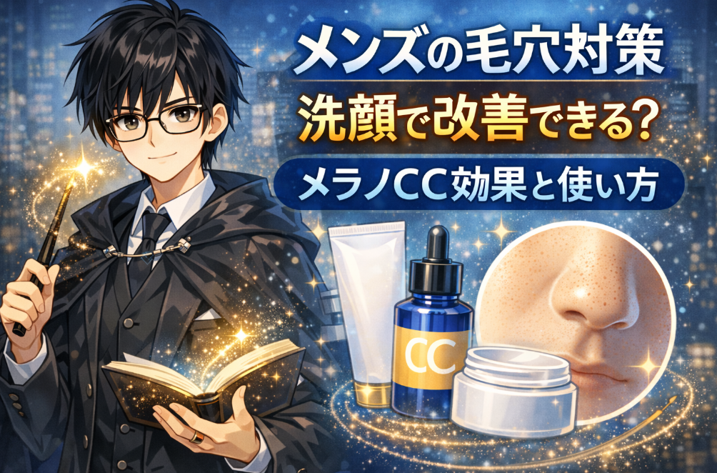 メンズの毛穴は洗顔でどこまで改善できる？メラノCCの効果と正しい使い方を徹底解説
