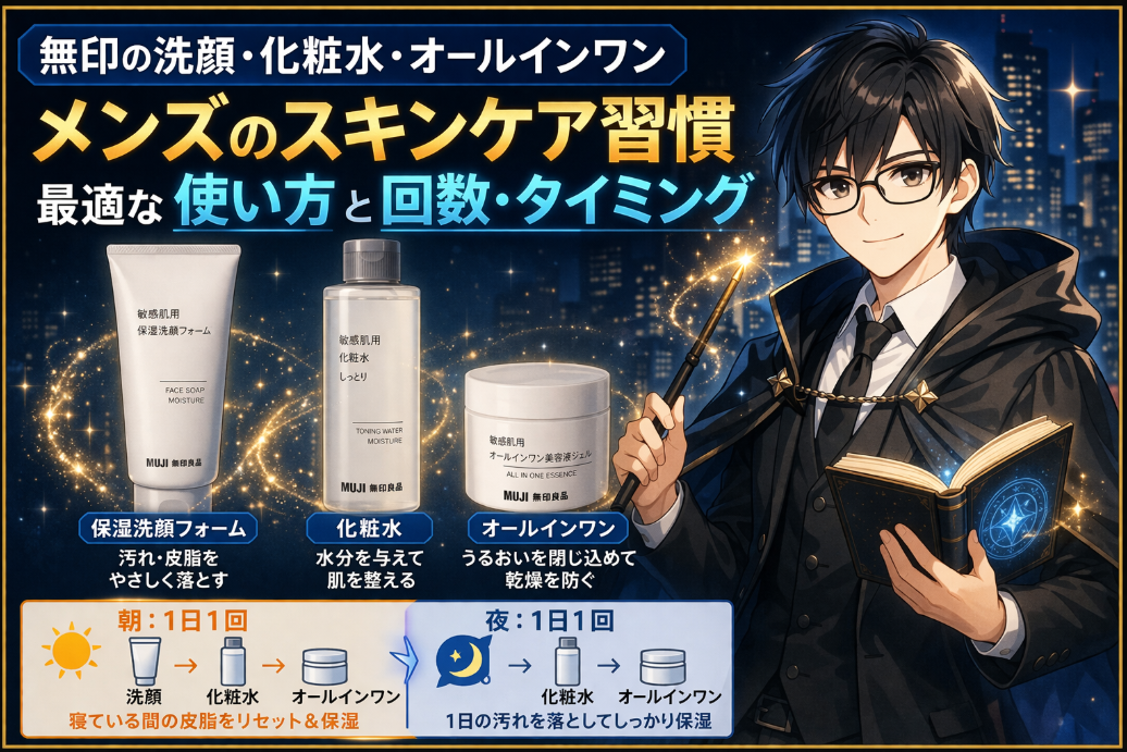 メンズスキンケアの正しい使い方｜洗顔・化粧水・オールインワンの回数とタイミングを完全解説